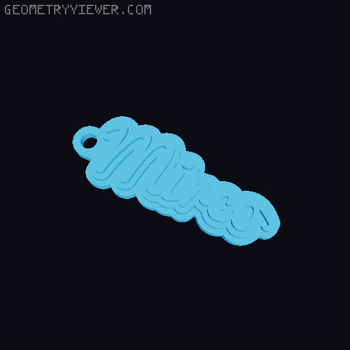 Customizable name keychain / tag 3D model thumbnail