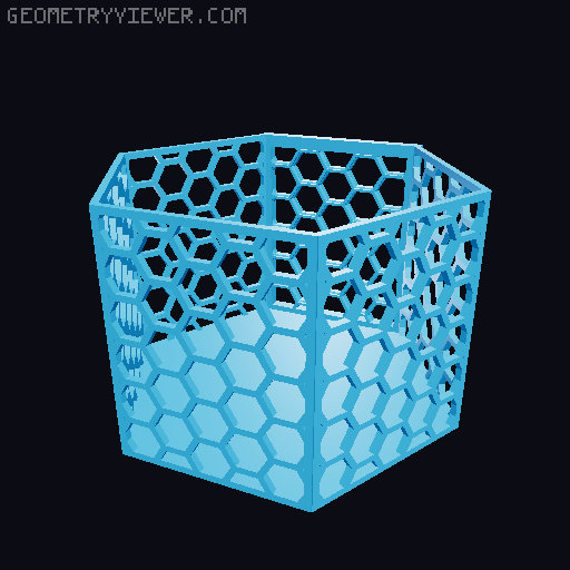 HSW hexagonal baskets v2 with full bottom 3D model thumbnail