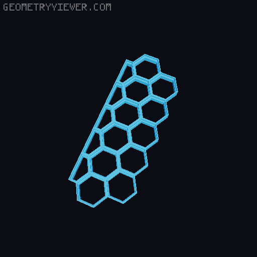 Honeycomb wall standard rectangular border 3D model thumbnail