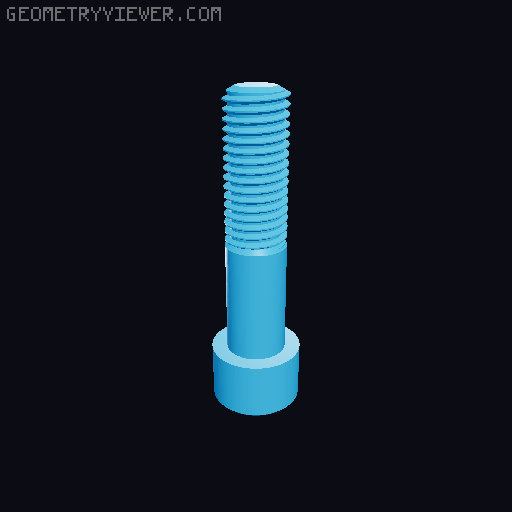 Hundreds of Metric Allen Screws with Cylindrical Head M2 up to M64 3D model thumbnail