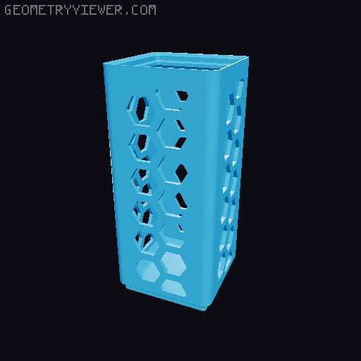 Gridfinity Hex Bins Light (rotated grid) all sizes 3D model thumbnail