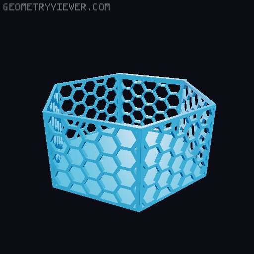 HSW hexagonal baskets v2 with full bottom 3D model thumbnail