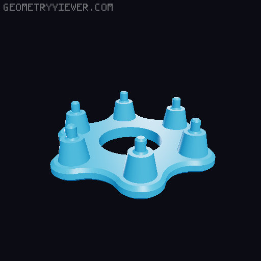 Gear Fidget Toy 05 - The Flat Hexagon With a Spin 3D model thumbnail