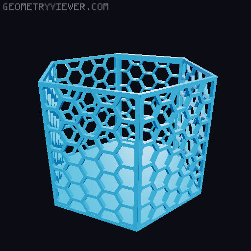 HSW hexagonal baskets v2 with full bottom 3D model thumbnail