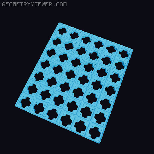 Gridfinity Stackable Modular baseplates 3D model thumbnail