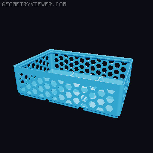 Gridfinity Hex Bins Light (rotated grid) all sizes 3D model thumbnail