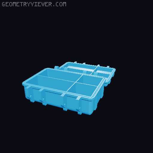 Super Customizable Rugged Box in OpenSCAD 3D model thumbnail