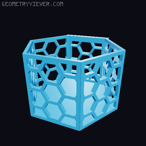 HSW hexagonal baskets v2 with full bottom 3D model thumbnail