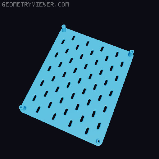 Skadis Pegboard, all sizes 80 to 360mm 3D model thumbnail