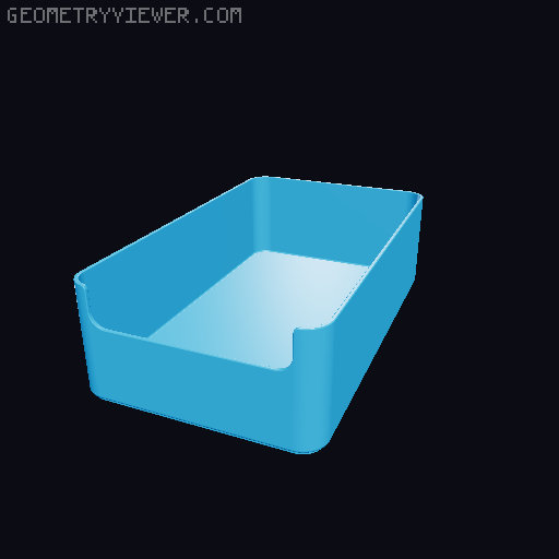 Stackable storage tray 3D model thumbnail