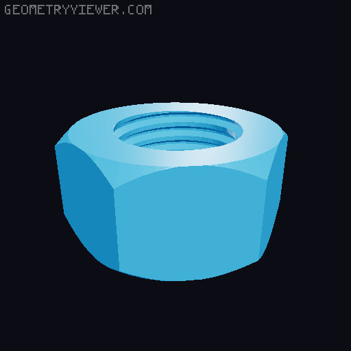 reversed screw and nut 3D model thumbnail