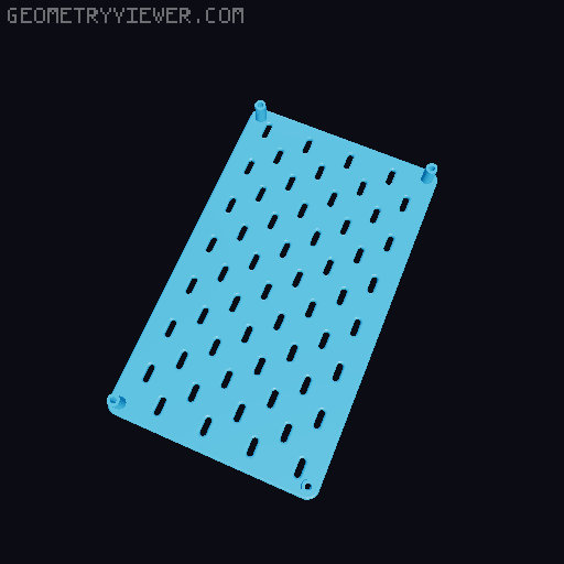 Skadis Pegboard, all sizes 80 to 360mm 3D model thumbnail