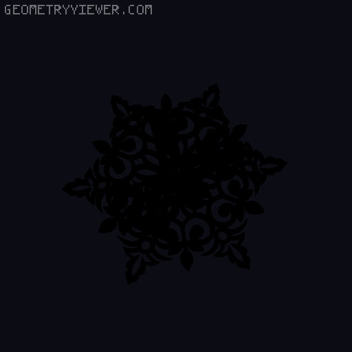 Initial A-Z snowflake décor 3D model thumbnail