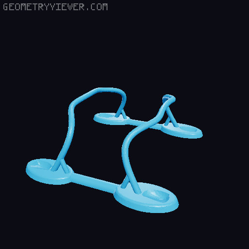 Dual Stealth Xbox and PS5 Controller Stand 3D model thumbnail