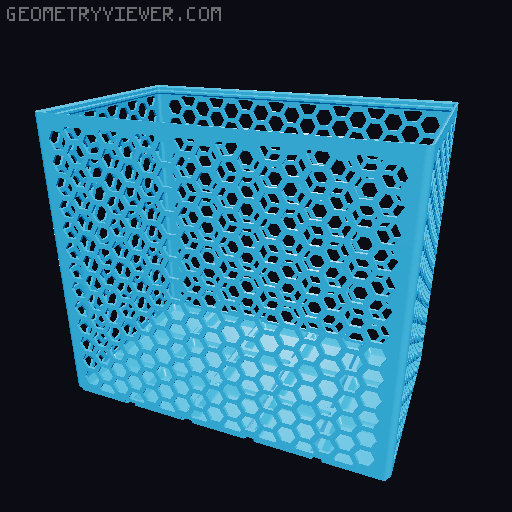 Gridfinity Hex Bins Light (rotated grid) all sizes 3D model thumbnail