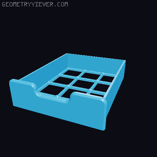 Gridfinity Drawer for Raz's Desk Organizer 3D model thumbnail