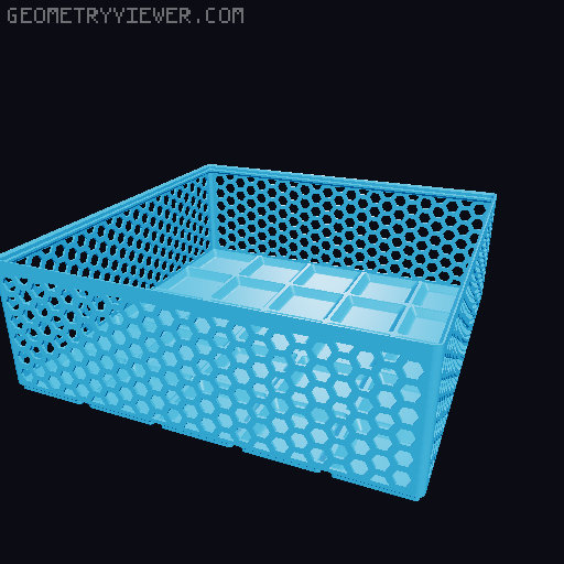 Gridfinity Hex Bins Light (rotated grid) all sizes 3D model thumbnail