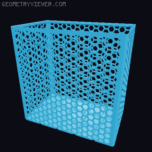 Gridfinity Hex Bins Light (rotated grid) all sizes 3D model thumbnail