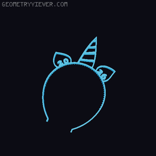 The famous unicorn headband new year 2026 3D model thumbnail