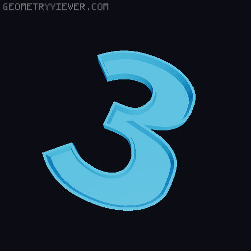 Glowing LED all alphabet letters and all numbers 6 cm high 3D model thumbnail