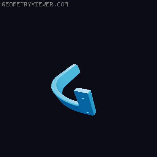 Straight Curtain Hook 3D model thumbnail