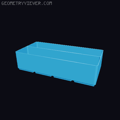 Gridfinity Refined No Lip Bins 3D model thumbnail