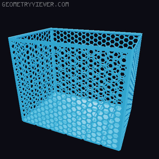 Gridfinity Hex Bins Light (rotated grid) all sizes 3D model thumbnail