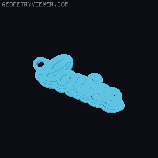 Customizable name keychain / tag 3D model thumbnail