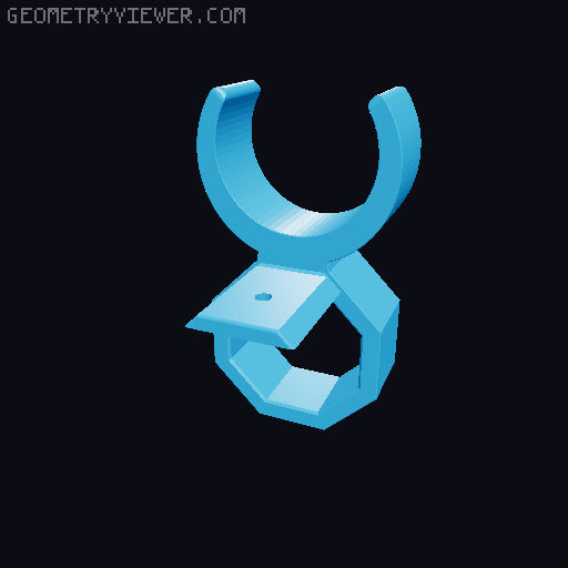 Pipe Clip for Round Bar Connector to Clamb Rods with Different Sizes 3D model thumbnail