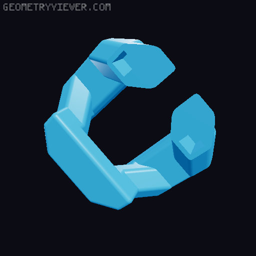 Ultra-Faceted Cuban Chain v15 3D model thumbnail