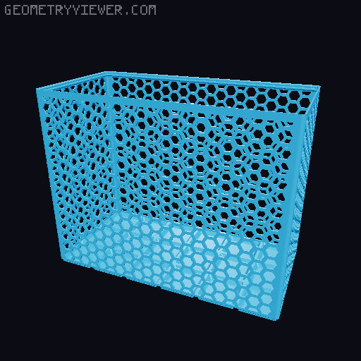 Gridfinity Hex Bins Light (rotated grid) all sizes 3D model thumbnail