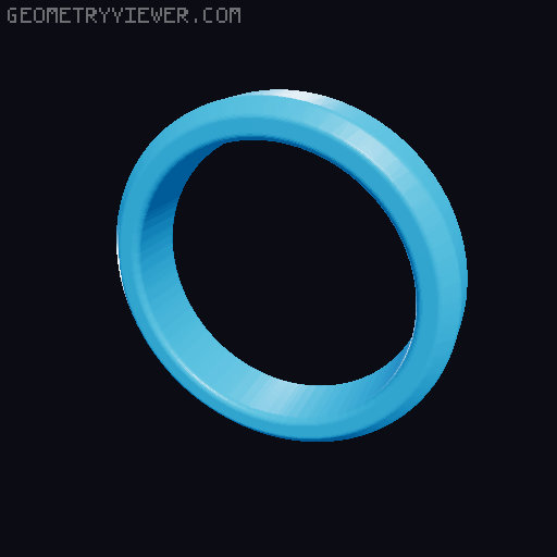 Simple Ring Band - Wide & Thin 3D model thumbnail