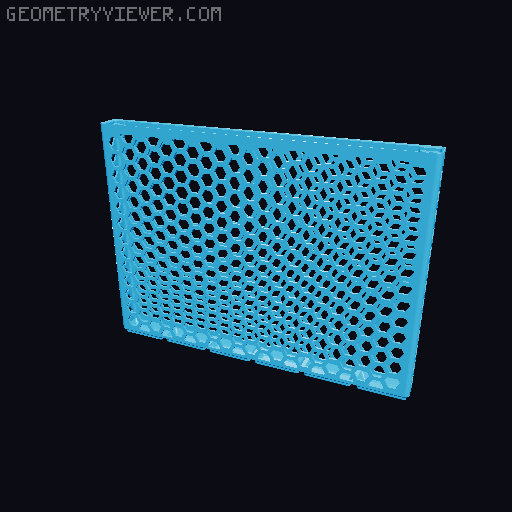Gridfinity Hex Bins Light (rotated grid) all sizes 3D model thumbnail