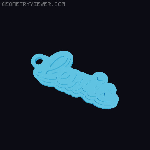 Customizable name keychain / tag 3D model thumbnail