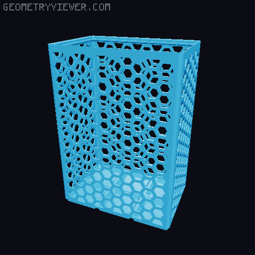 Gridfinity Hex Bins Light (rotated grid) all sizes 3D model thumbnail