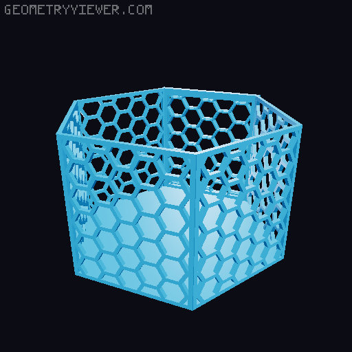 HSW hexagonal baskets v2 with full bottom 3D model thumbnail