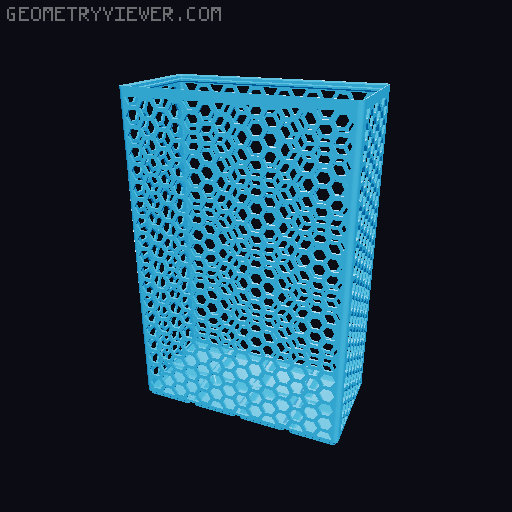 Gridfinity Hex Bins Light (rotated grid) all sizes 3D model thumbnail