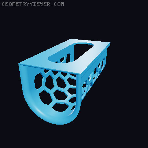 Garbage bag holder top/side. Standard, Hexagon and Voronoi design. 3D model thumbnail