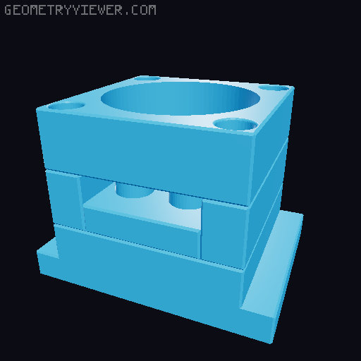 Model of injection molding tool - mold with a case inside - money bank 3D model thumbnail