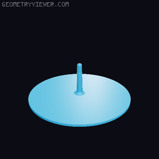 Enlarged Knitting or Crochet Wool Spindle  3D model thumbnail