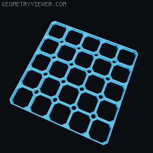 openGrid with Multiboard-compatible screw holes 3D model thumbnail
