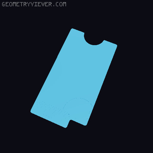 Rounded Geared Wallet 3D model thumbnail