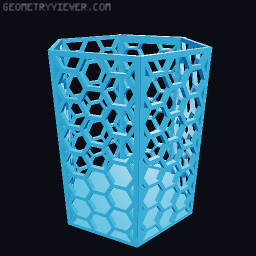 HSW hexagonal baskets v2 with full bottom 3D model thumbnail