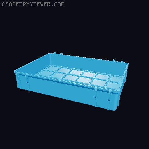 Rugged Gridfinity Box (Parametric) 3D model thumbnail