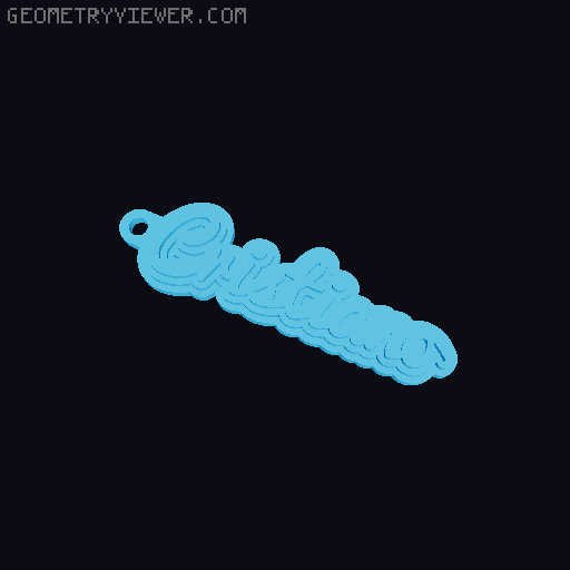 Customizable name keychain / tag 3D model thumbnail