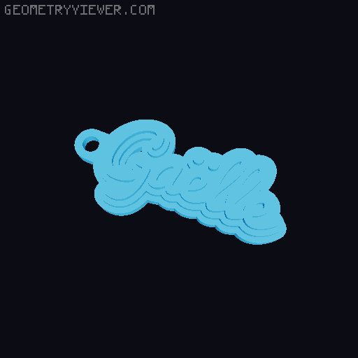 Customizable name keychain / tag 3D model thumbnail