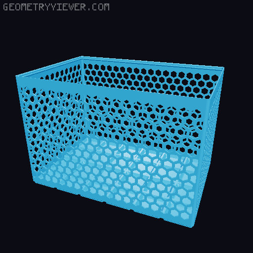 Gridfinity Hex Bins Light all sizes 3D model thumbnail