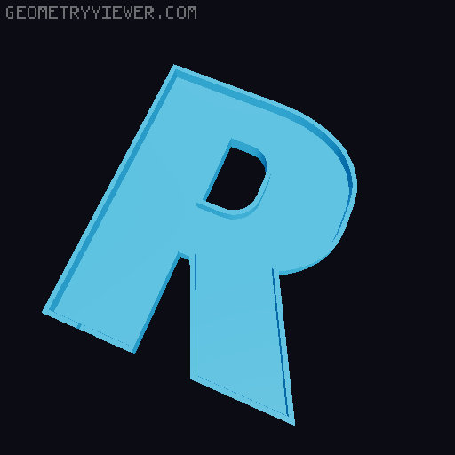 Glowing LED all alphabet letters and all numbers 6 cm high 3D model thumbnail