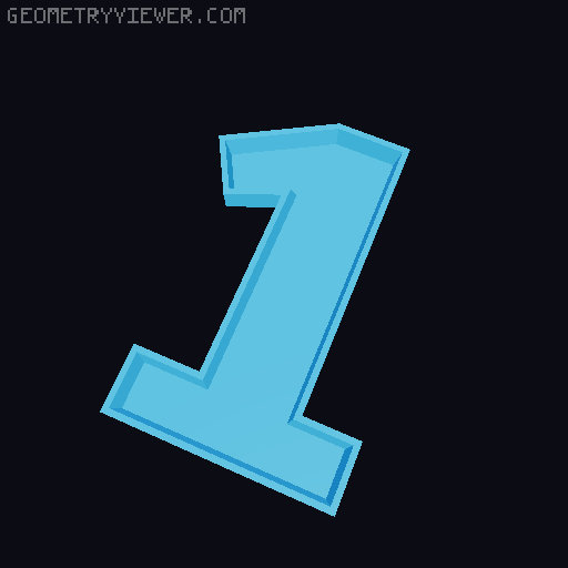Glowing LED all alphabet letters and all numbers 6 cm high 3D model thumbnail