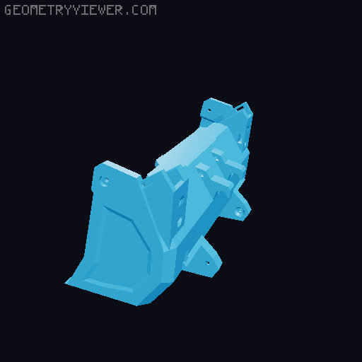 Wider Claw Bucket 3D model thumbnail